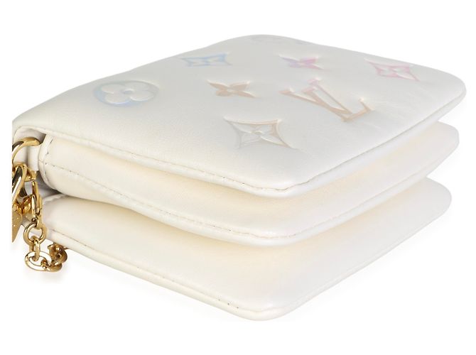 Louis Vuitton Coussin Gürtel aus Lambskin mit multicolor Gradient Embossed Monogramm in Creme - Ansicht 7