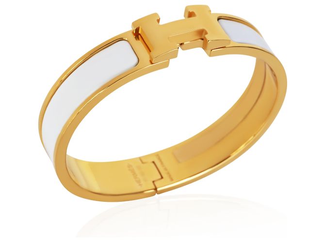 Bracciale Clic H In Blanc placcato oro Hermès - vista 2