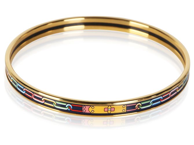 Hermès Extra Schmaler Emaille-Armreif vergoldet - Ansicht 3