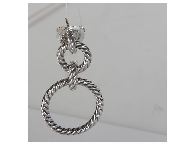 Orecchini a goccia Circle David Yurman in oro giallo e argento sterling - vista 5