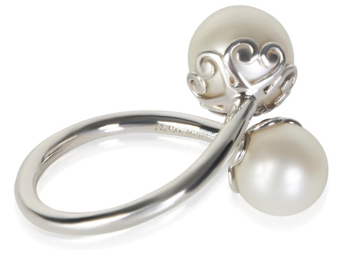 Anello bypass Goldoni Heart in perla e argento sterling Tiffany & Co. - vista 4