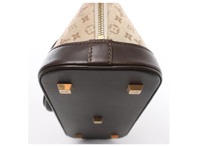 Borsa Louis Vuitton Alma Long Mini Lin in Beige x Brown - vista 10