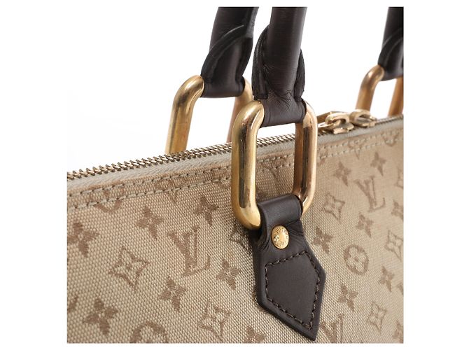 Borsa Louis Vuitton Alma Long Mini Lin in Beige x Brown - vista 11