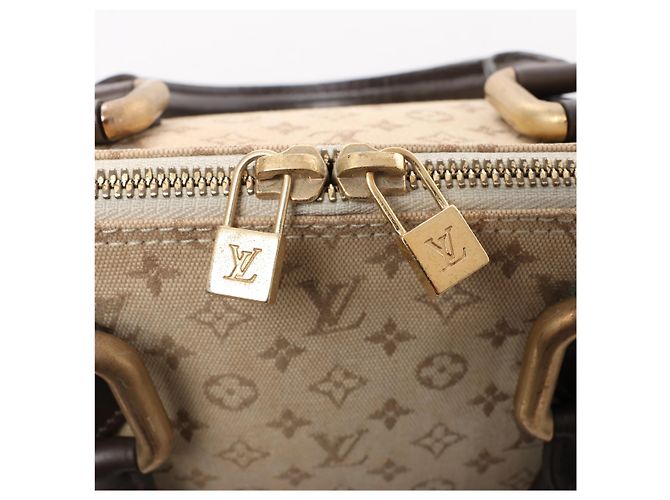 Borsa Louis Vuitton Alma Long Mini Lin in Beige x Brown - vista 12