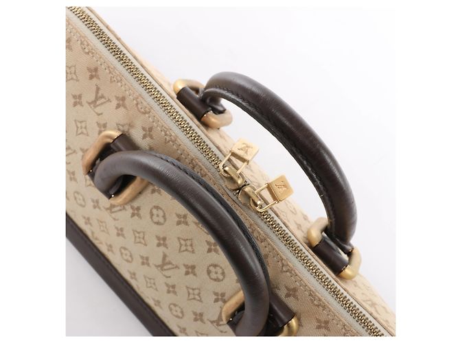 Borsa Louis Vuitton Alma Long Mini Lin in Beige x Brown - vista 6