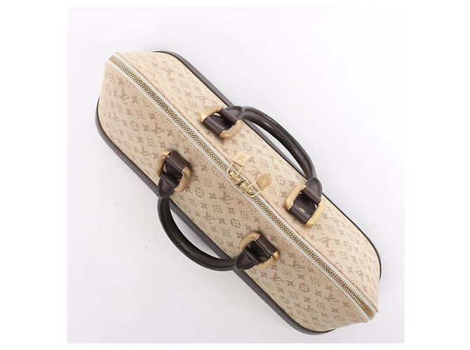 Borsa Louis Vuitton Alma Long Mini Lin in Beige x Brown - vista 7