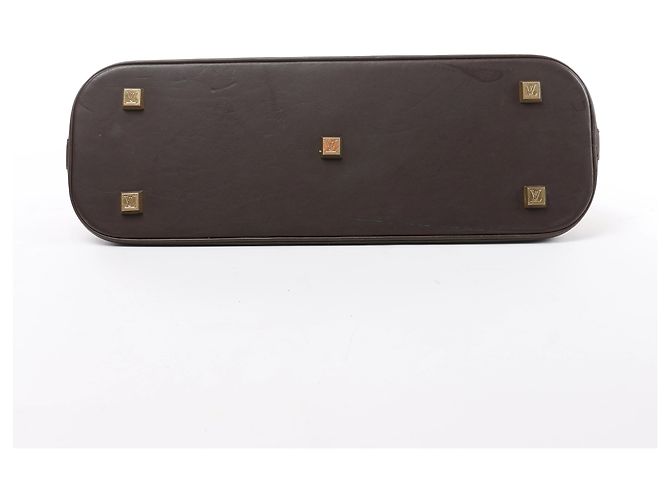 Borsa Louis Vuitton Alma Long Mini Lin in Beige x Brown - vista 8