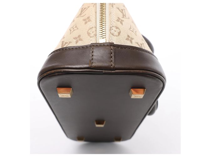 Borsa Louis Vuitton Alma Long Mini Lin in Beige x Brown - vista 9