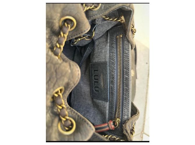 Jerome Dreyfuss Lulu Mochila de cuero gris - vista 4