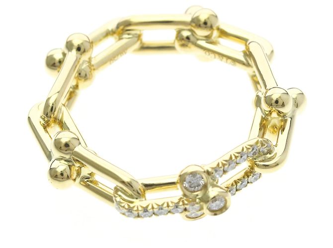 Autre Marque Anello Tiffany Hardware a piccoli anelli in oro giallo 18K - vista 9