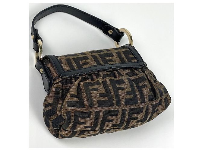 Borsa a mano Fendi Zucca - Canvas e Pelle Marrone - vista 2