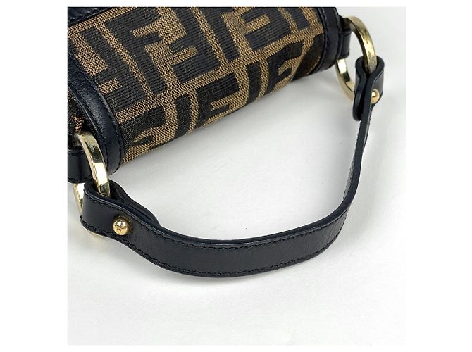 Borsa a mano Fendi Zucca - Canvas e Pelle Marrone - vista 6