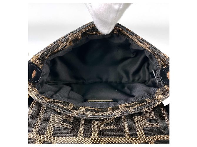 Borsa a mano Fendi Zucca - Canvas e Pelle Marrone - vista 7