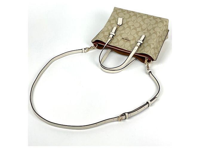 Borsa 2-Way Coach in Beige e Bianco - vista 5