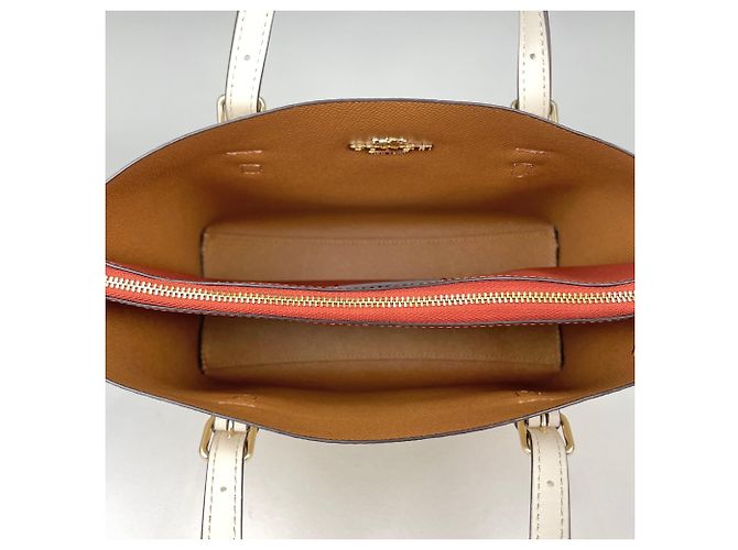 Borsa 2-Way Coach in Beige e Bianco - vista 6