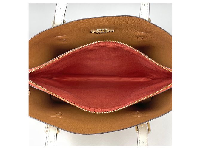 Borsa 2-Way Coach in Beige e Bianco - vista 7