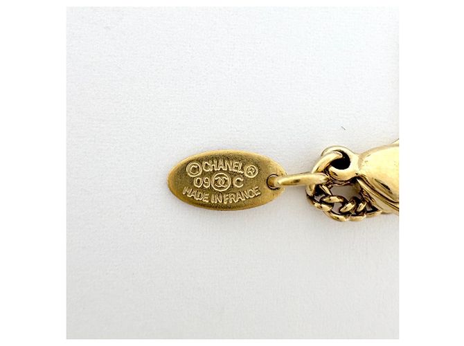 Collana Chanel placcata oro con strass - vista 4
