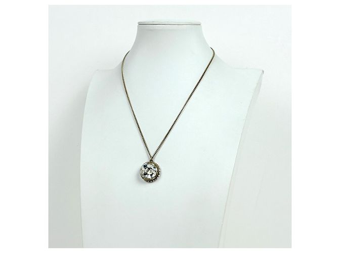 Collana Chanel placcata oro con strass - vista 5