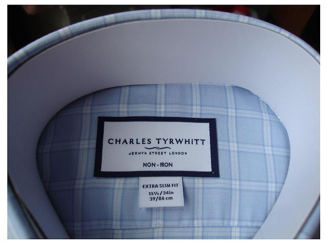 Autre Marque Camicia Charles Tyrwhitt in cotone a quadretti blu chiaro - vista 3