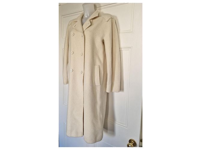 Marella Cream Wool Double-Breasted Coat - view 7