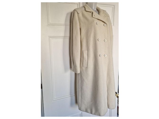 Marella Cream Wool Double-Breasted Coat - view 8