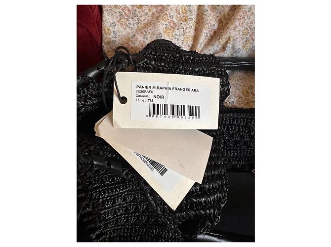 Ba&sh Sac Panier Ara en Raphia avec Franges - Noir - vue 10