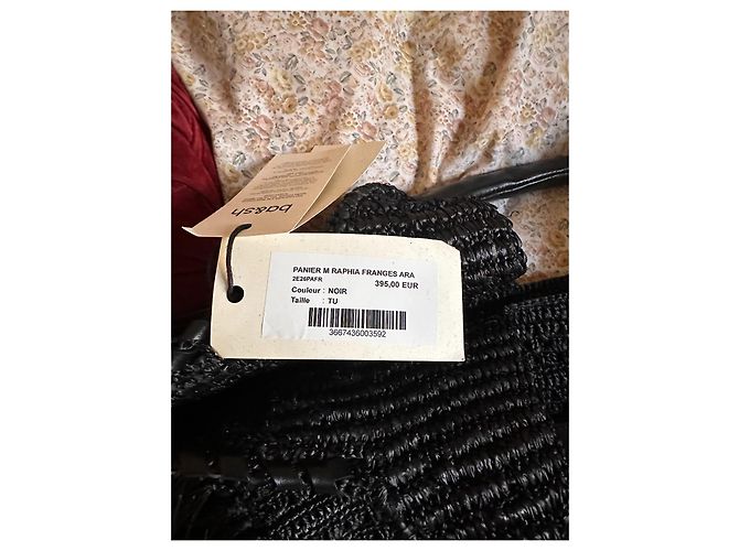 Ba&sh Sac Panier Ara en Raphia avec Franges - Noir - vue 11