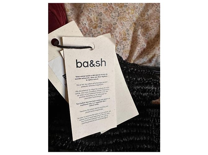 Ba&sh Sac Panier Ara en Raphia avec Franges - Noir - vue 12
