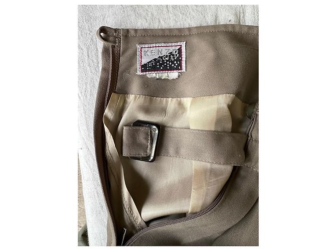 Saia plissada Kenzo castanha com cinto - vista 2