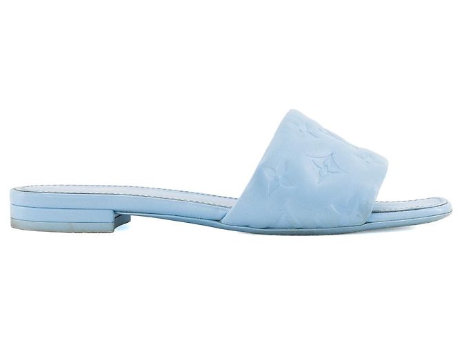 LOUIS VUITTON - Sandali Revival Louis Vuitton in pelle empreinte blu (T36) - vista 2