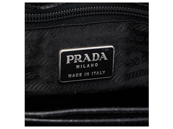 Prada Borsa a tracolla B8434 Black Tessuto Metallo - vista 10