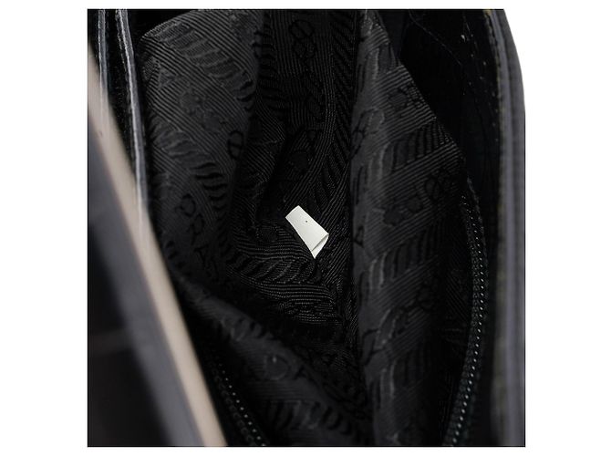 Prada Borsa a tracolla B8434 Black Tessuto Metallo - vista 12