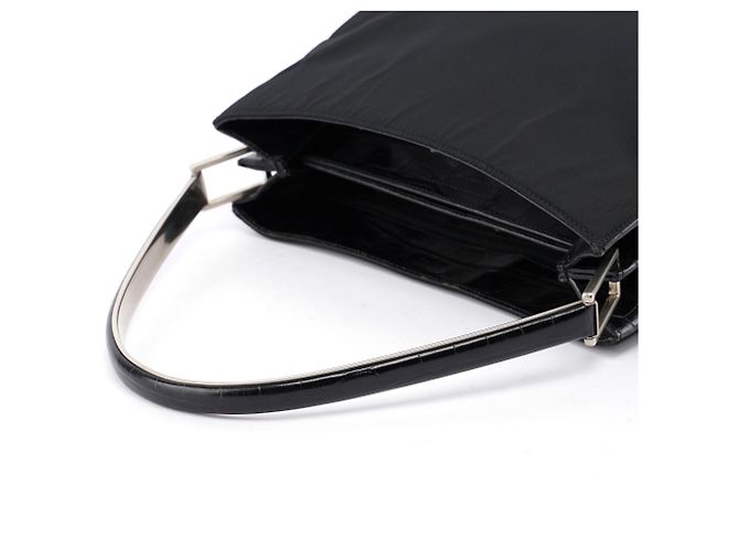 Prada Borsa a tracolla B8434 Black Tessuto Metallo - vista 7
