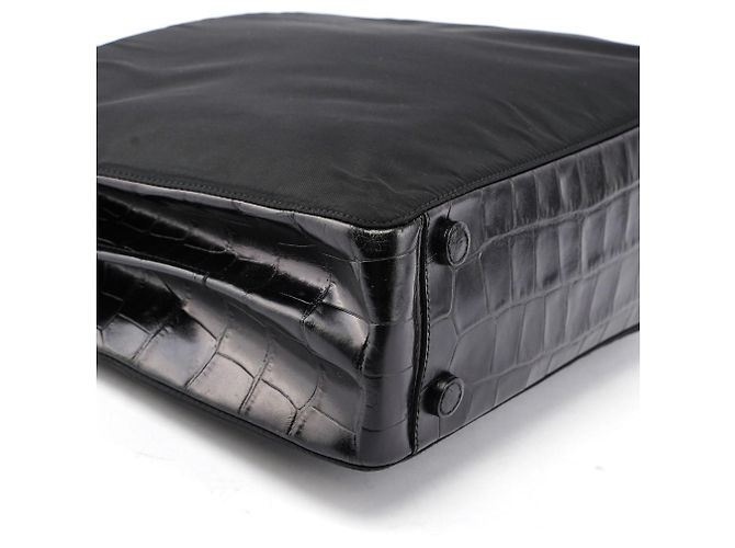 Prada Borsa a tracolla B8434 Black Tessuto Metallo - vista 8
