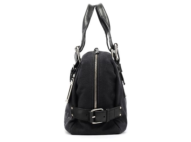 Chloé Borsa Boston in tela logo blu navy - vista 2