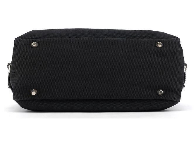 Chloé Borsa Boston in tela logo blu navy - vista 5