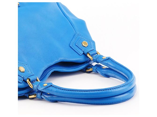 Marc by Marc Jacobs Borsa 2-Way Classic Q Fran in pelle blu - vista 9