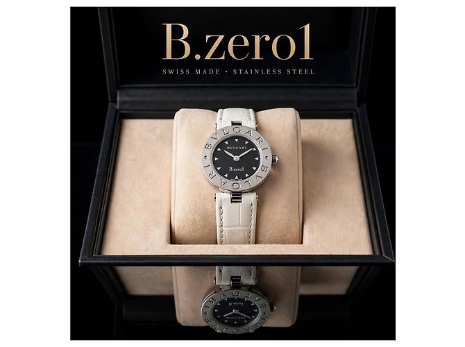 Bulgari Relógio Bvlgari B.zero1 em aço inoxidável e couro branco - vista 2