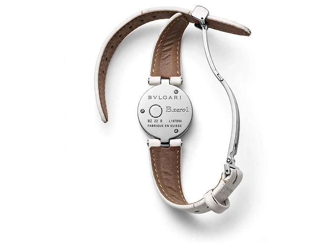 Bulgari Relógio Bvlgari B.zero1 em aço inoxidável e couro branco - vista 4