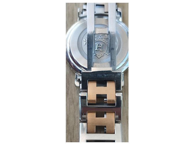Orologio Hermès Clipper Acciaio e Oro - vista 4