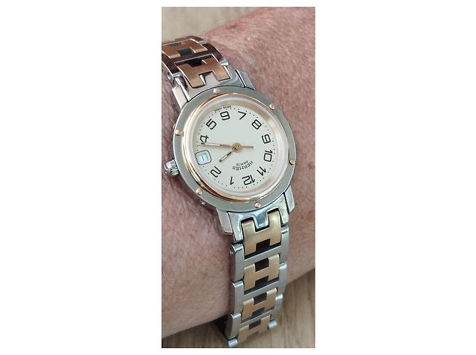 Orologio Hermès Clipper Acciaio e Oro - vista 6