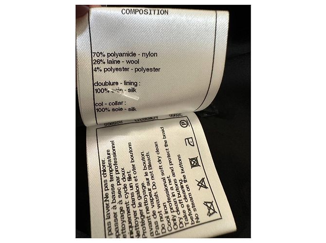 Giacca CHANEL FR 44 in tweed nero e seta usata - vista 6