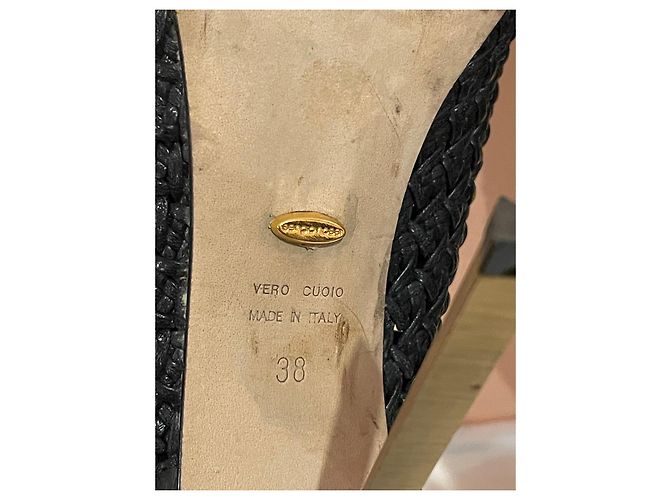 Botines Sergio Rossi de paja trenzada negra - vista 8