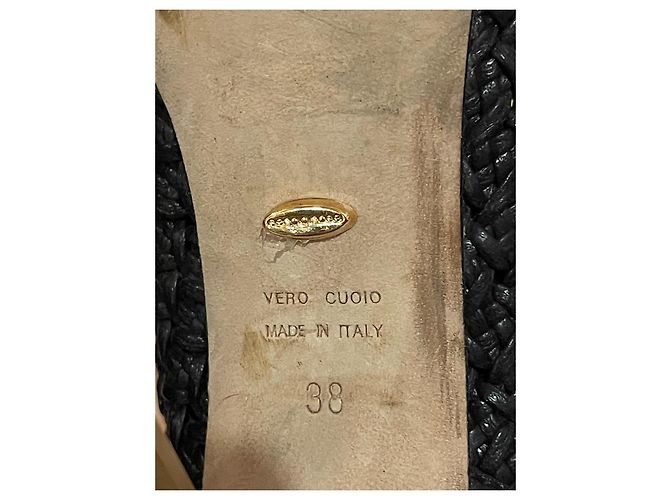 Botines Sergio Rossi de paja trenzada negra - vista 9
