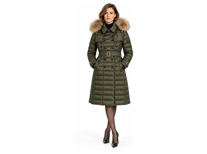 Manteau en duvet Burberry avec capuche en fourrure - vue 2