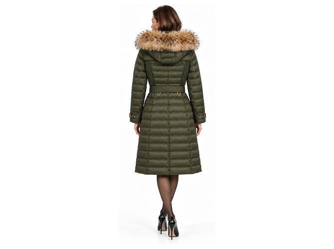 Manteau en duvet Burberry avec capuche en fourrure - vue 3