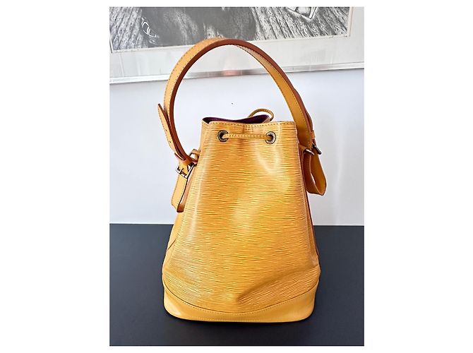 Louis Vuitton Borsa a Secchiello Epi Noe in Pelle Gialla - vista 9