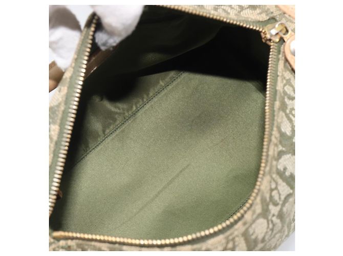 Christian Dior Trotter Canvas Hand Bag Khaki Gold Tone - vista 11