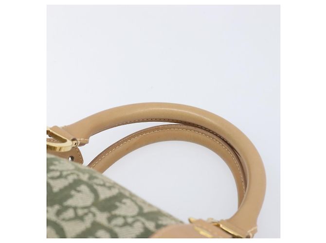 Christian Dior Trotter Canvas Hand Bag Khaki Gold Tone - vista 14