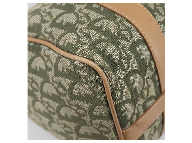 Christian Dior Trotter Canvas Hand Bag Khaki Gold Tone - vista 15